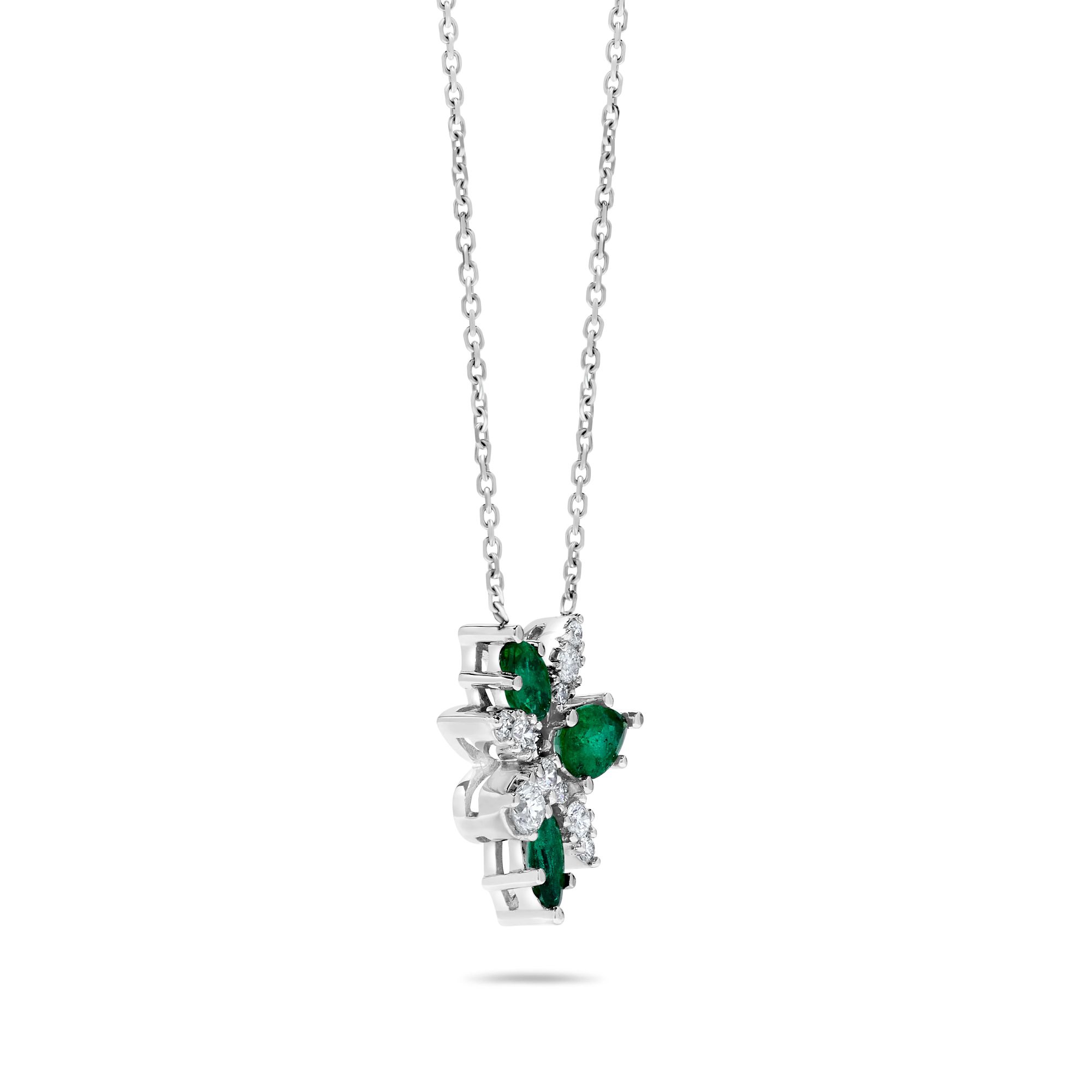 Emerald and white gold on sale necklace